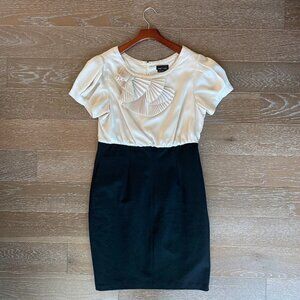 Max & Chloe Career Dress | Cream & Black | 14